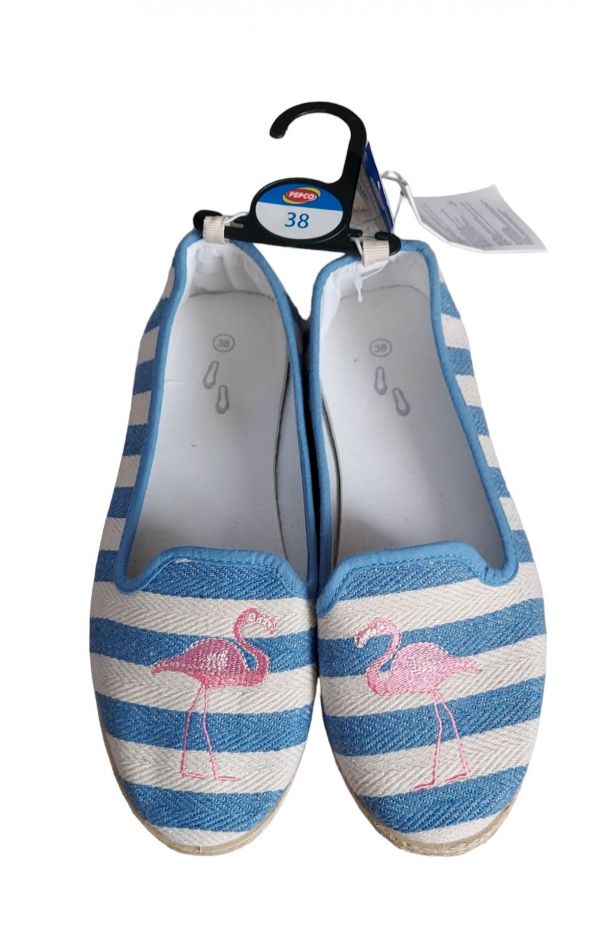 NOWE buty tenisówki espadryle Pepco 38 niebieski biały fleming